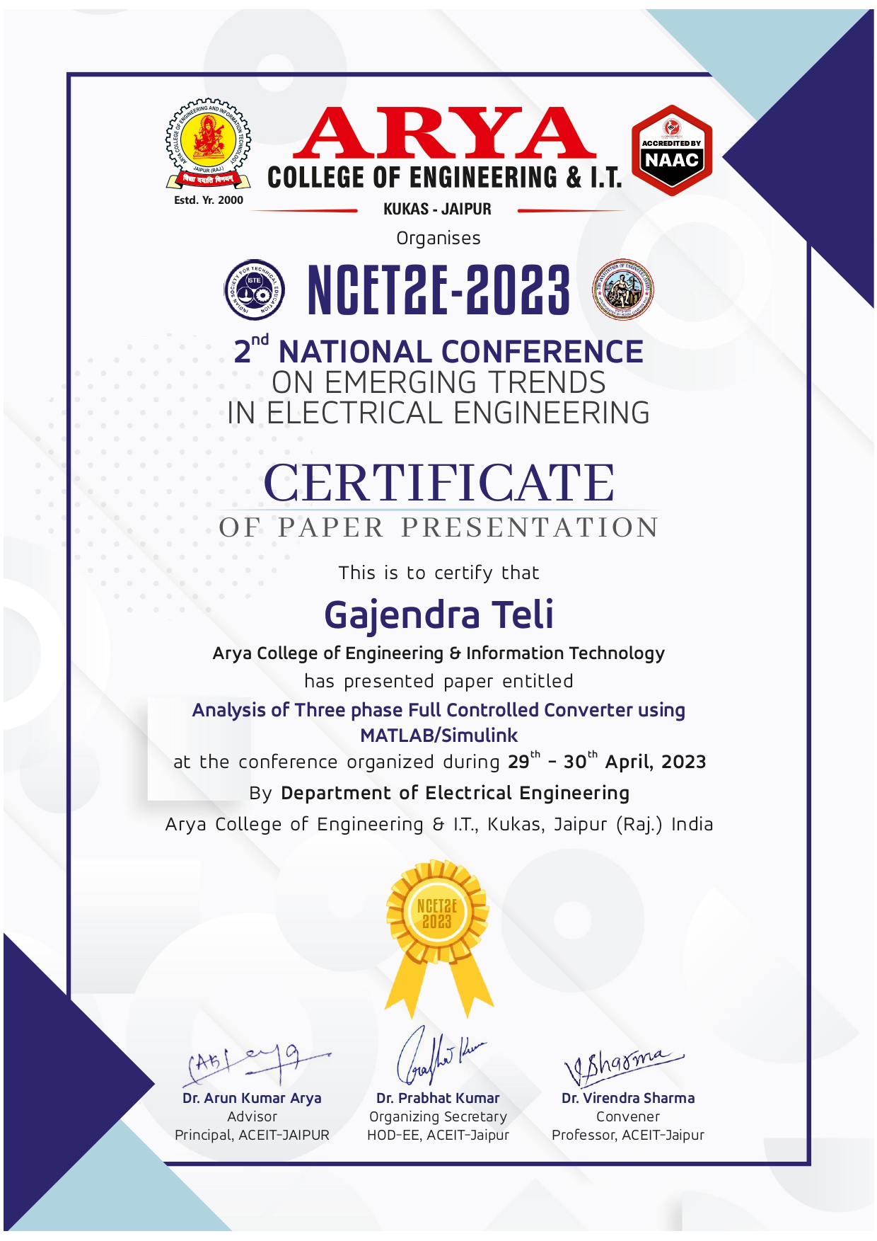 Certificate 2